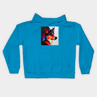 Siberian Husky Pop Art Design Kids Hoodie